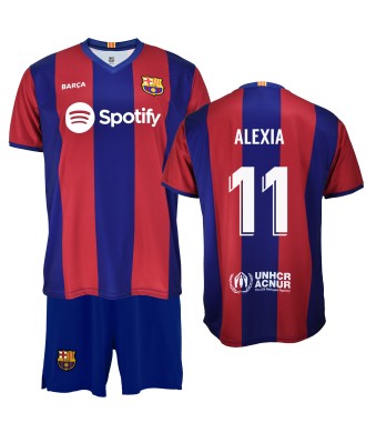 Conjunto Personalizable Primera Equipación Infantil del FC Barcelona Producto Oficial Licenciado Temporada 2023/24