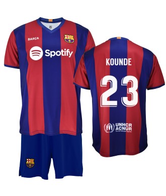 Conjunto Personalizable Primera Equipación Infantil del FC Barcelona Producto Oficial Licenciado Temporada 2023/24