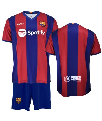 Conjunto Personalizable Primera Equipación Infantil del FC Barcelona Producto Oficial Licenciado Temporada 2023/24