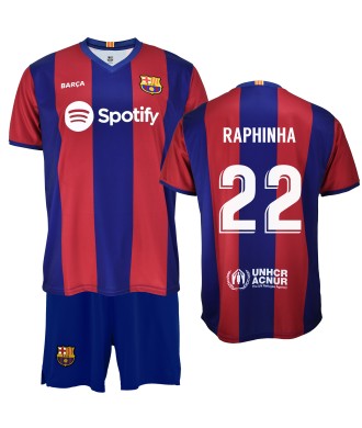 Conjunto Personalizable Primera Equipación Infantil del FC Barcelona Producto Oficial Licenciado Temporada 2023/24