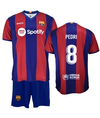 Conjunto Lewandowski Primera Equipación Infantil del FC Barcelona, Producto Oficial Licenciado Temporada 2023/24