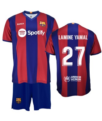 Conjunto Personalizable Primera Equipación Infantil del FC Barcelona Producto Oficial Licenciado Temporada 2023/24