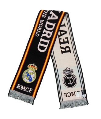 Real Madrid Bufanda Oficial Negro  Bordes Bandera España