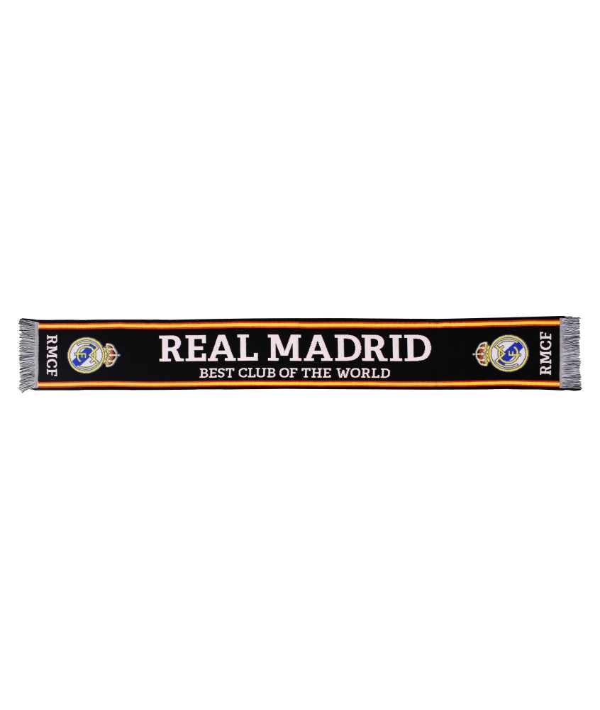 Real Madrid Bufanda Oficial Negro  Bordes Bandera España