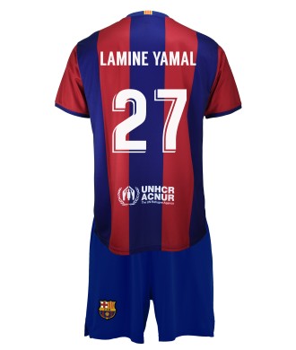 Conjunto Personalizable Primera Equipación Infantil del FC Barcelona Producto Oficial Licenciado Temporada 2023/24