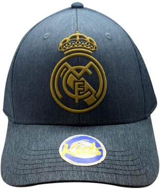 Gorra Fútbol Real Madrid Escudo En Relieve Color Gris