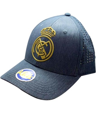 Gorra Fútbol Real Madrid Escudo En Relieve Color Gris