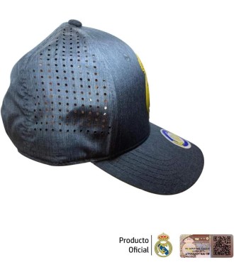 Gorra Fútbol Real Madrid Escudo En Relieve Color Gris