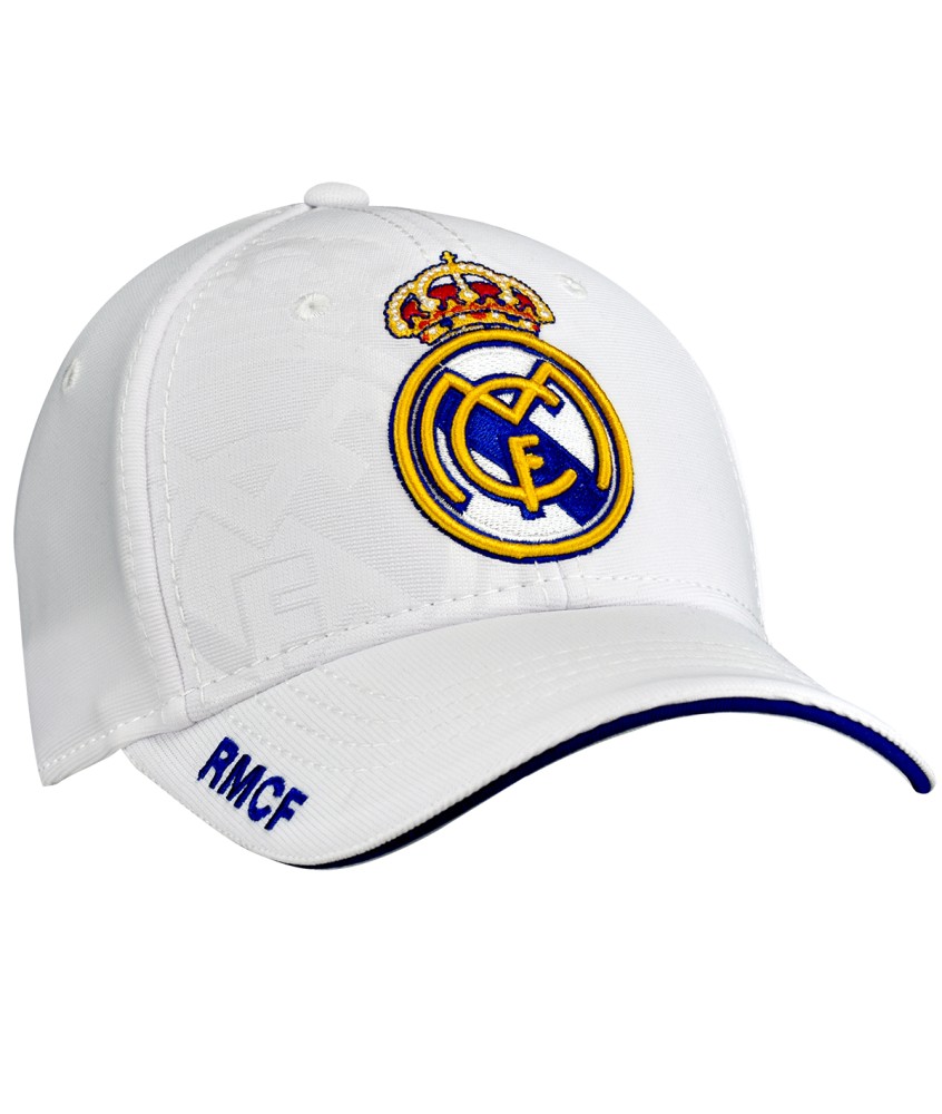 Gorra Fútbol Real Madrid Escudo Bordado Color Blanco RMCF