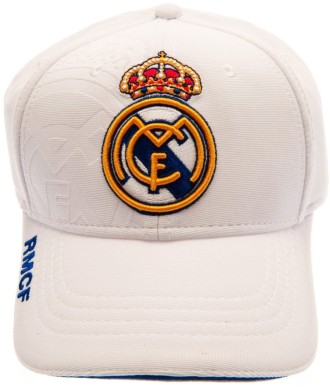 Gorra Fútbol Real Madrid Escudo Bordado Color Blanco RMCF