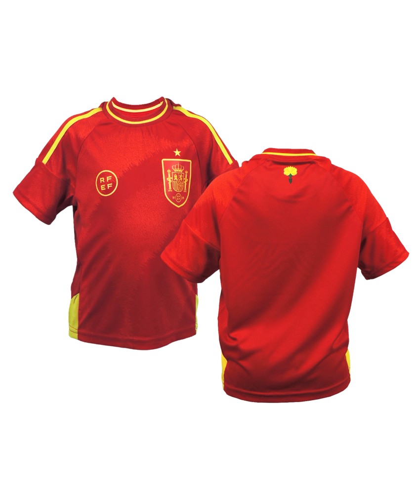 Camiseta de Fútbol Infantil España Sin Dorsal Réplica Oficial Eurocopa 2024