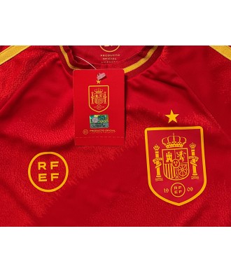 Camiseta de Fútbol Infantil  España Personalizable ,Lamine Yamal, Morata. Réplica Oficial Eurocopa 2024