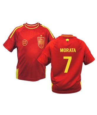 Camiseta de Fútbol Infantil  España ,Lamine Yamal, Morata, Williams. Réplica Oficial Eurocopa 2024