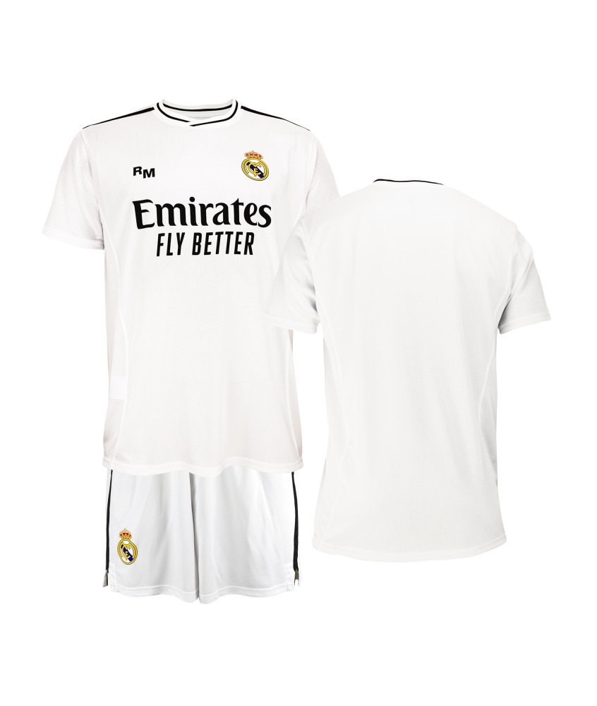 Conjunto  Sin Dorsal Primera Equipación Para Niño del Real Madrid  Producto Oficial Licenciado Temporada 2024/25