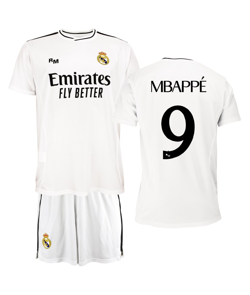 Conjunto  Mbappé Primera Equipación Para Niño del Real Madrid  Producto Oficial Licenciado Temporada 2024/25