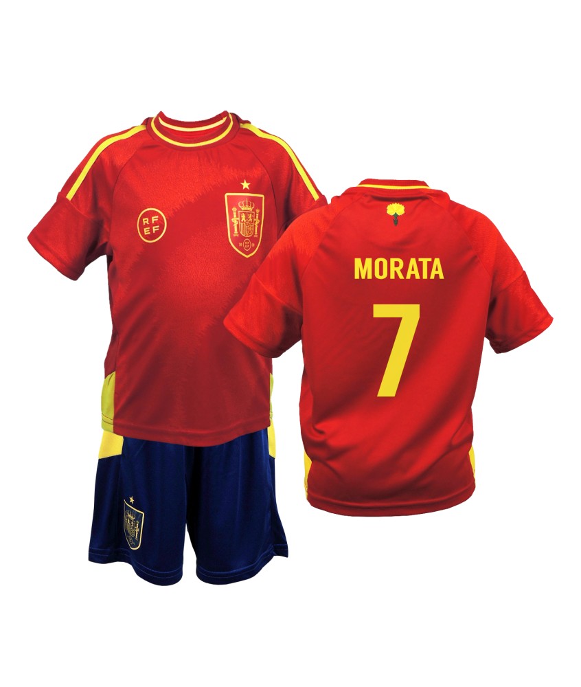 Conjunto de Fútbol Infantil  España Morata. Réplica Oficial Eurocopa 2024