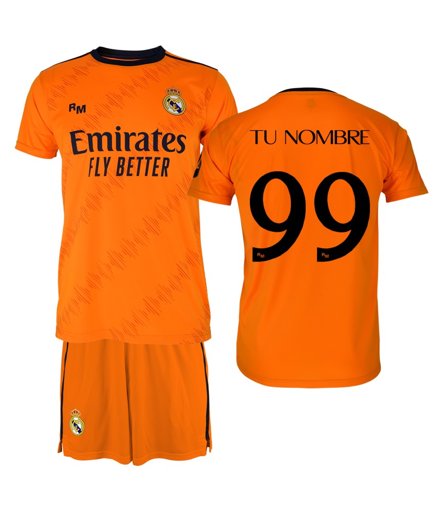 Conjunto Personalizable Segunda Equipación Para Niño del Real Madrid  Producto Oficial Licenciado Temporada 2024/25