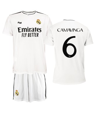 Conjunto  Personalizable Primera Equipación Para Niño del Real Madrid  Producto Oficial Licenciado Temporada 2024/25