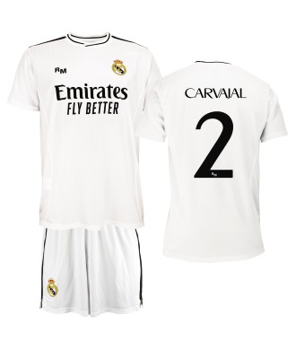 Conjunto  Personalizable Primera Equipación Para Niño del Real Madrid  Producto Oficial Licenciado Temporada 2024/25