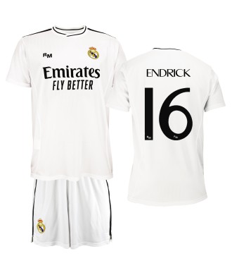 Conjunto  Personalizable Primera Equipación Para Niño del Real Madrid  Producto Oficial Licenciado Temporada 2024/25