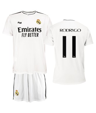 Conjunto  Personalizable Primera Equipación Para Niño del Real Madrid  Producto Oficial Licenciado Temporada 2024/25