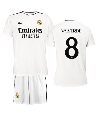 Conjunto  Personalizable Primera Equipación Para Niño del Real Madrid  Producto Oficial Licenciado Temporada 2024/25