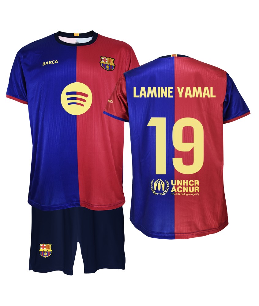 Conjunto Lamine Yamal Primera Equipación FC Barcelona 24/25-Réplica Oficial.