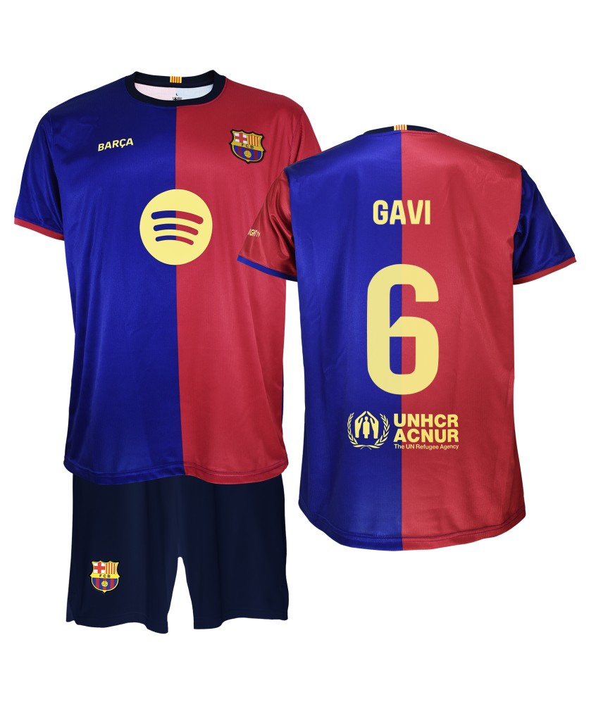 Conjunto Gavi Primera Equipación FC Barcelona 24/25 Réplica Oficial.