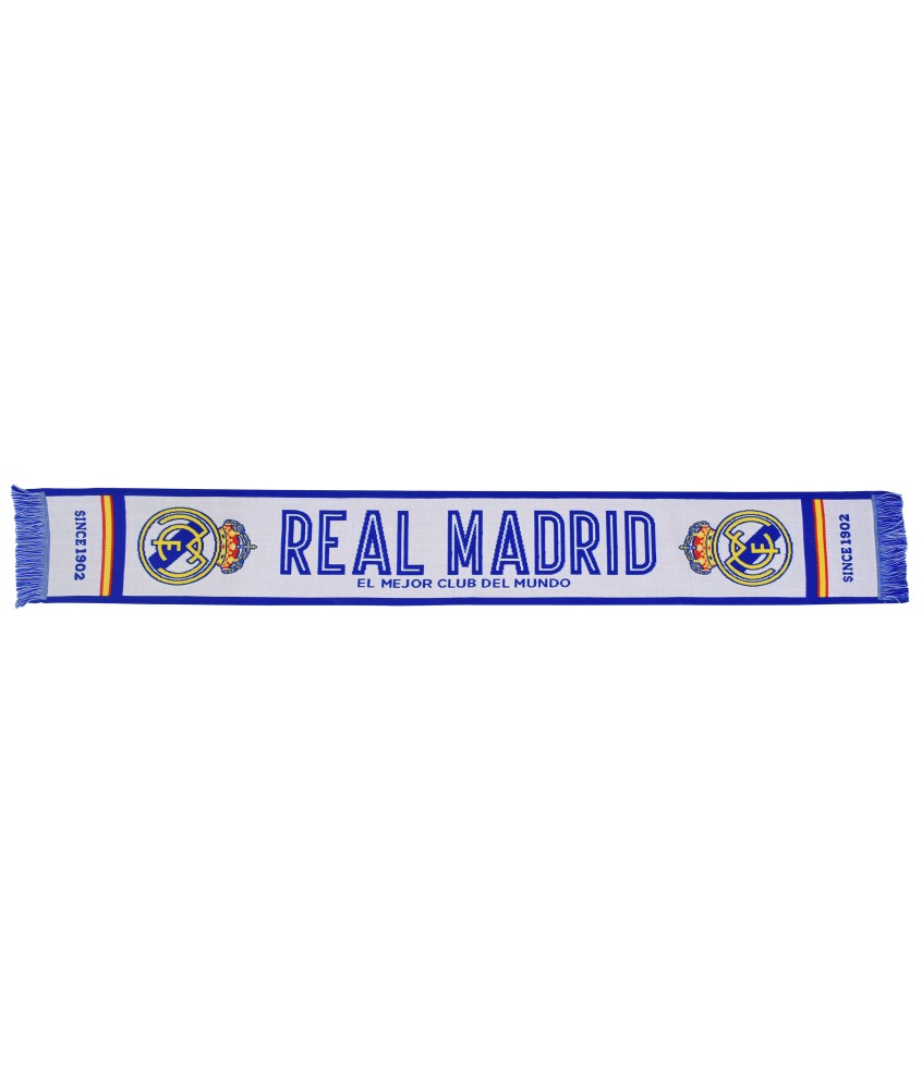 Real Madrid Bufanda Oficial Color Blanco El Mejor Club Del Mundo