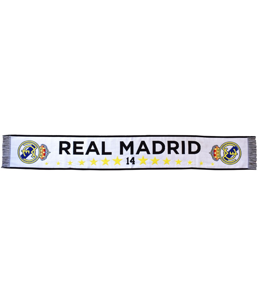 Real Madrid CF Bufanda Oficial Color Blanco Estrellas Amarillas