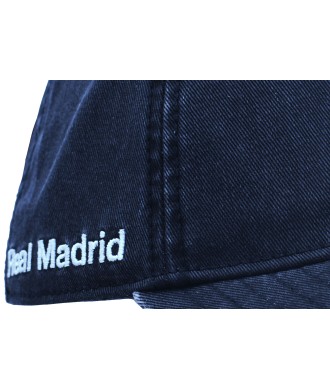 Gorra Fútbol Real Madrid Vaquero Escudo Bordado Color Blanco