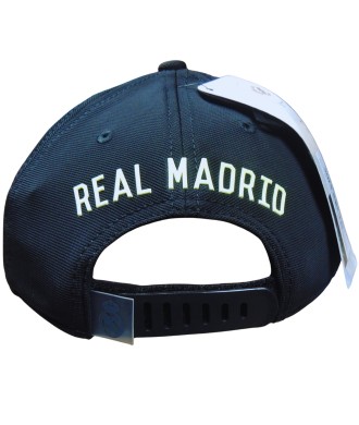 Gorra Fútbol Real Madrid Negra Escudo Bordado Color Fluorescente