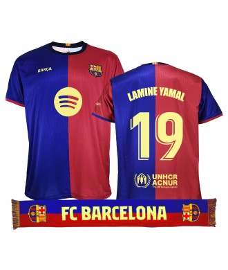 Pack Camiseta Adulto y Bufanda FC Barcelona 1ª Equipación 24/25