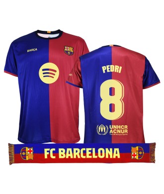 Pack Camiseta Adulto y Bufanda FC Barcelona 1ª Equipación 24/25