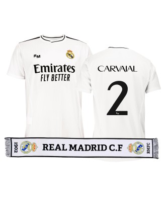 Pack Camiseta Adulto y Bufanda Real Madrid 1ª Equipación 24/25