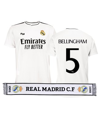 Pack Camiseta Adulto y Bufanda Real Madrid 1ª Equipación 24/25