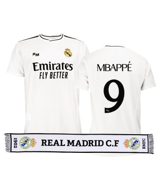 Pack Camiseta Adulto y Bufanda Real Madrid 1ª Equipación 24/25