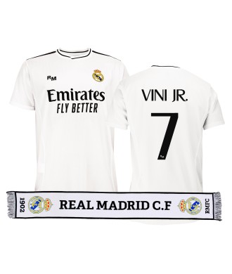 Pack Camiseta Adulto y Bufanda Real Madrid 1ª Equipación 24/25