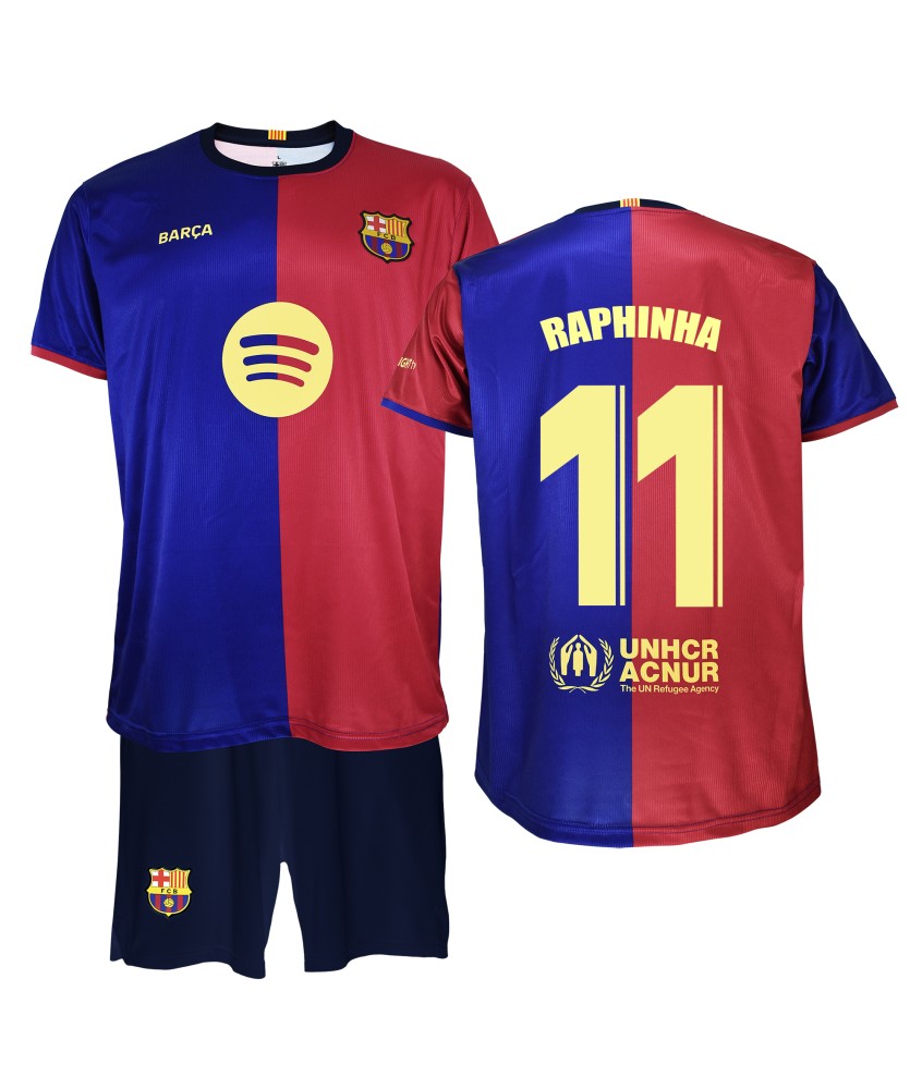 Conjunto Raphinha Primera Equipación FC Barcelona 24/25 Réplica Oficial.