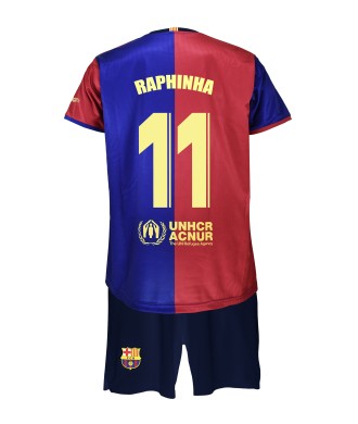 Conjunto Raphinha Primera Equipación FC Barcelona 24/25 Réplica Oficial.