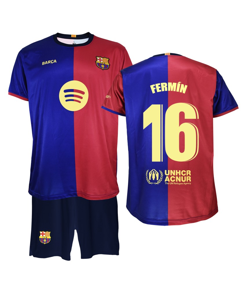 Conjunto Fermin Primera Equipación FC Barcelona 24/25 Réplica Oficial.