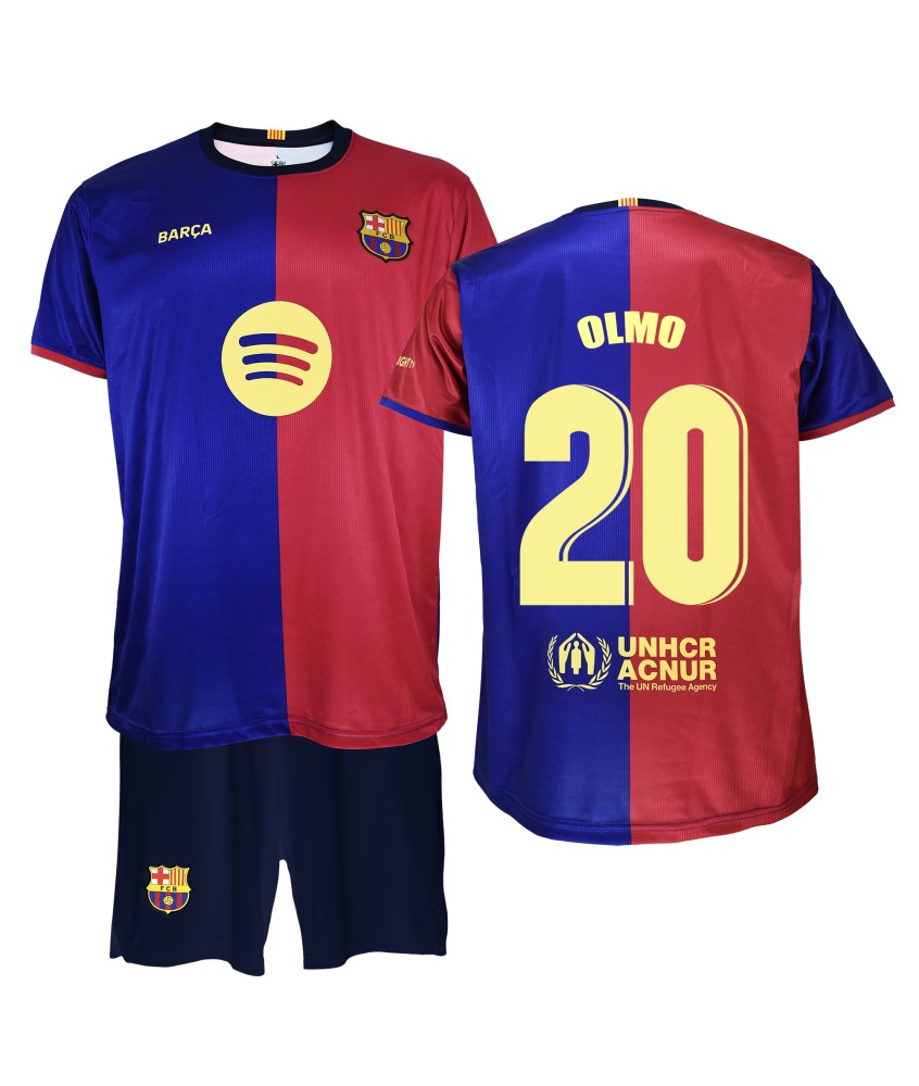 Conjunto Olmo Primera Equipación FC Barcelona 24/25 Réplica Oficial.