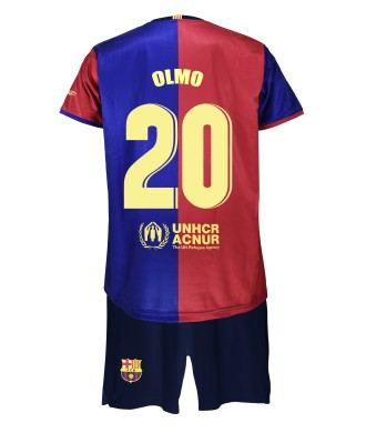 Conjunto Olmo Primera Equipación FC Barcelona 24/25 Réplica Oficial.