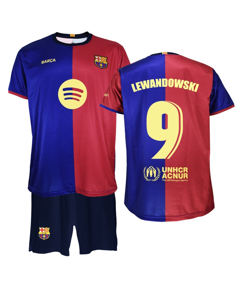 Conjunto Lewandowski Primera Equipación FC Barcelona 24/25 Réplica Oficial.