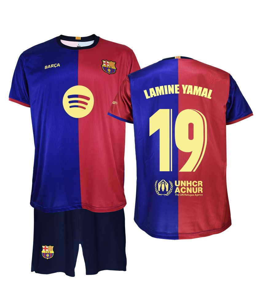 Conjunto Lamine Yamal Primera Equipación FC Barcelona 24/25-Réplica Oficial.