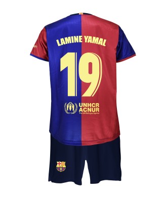 Conjunto Lamine Yamal Primera Equipación FC Barcelona 24/25-Réplica Oficial.