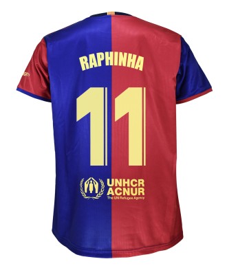 Camiseta Adulto Raphinha 1º Equipación FC Barcelona 24/25. Réplica Oficial.