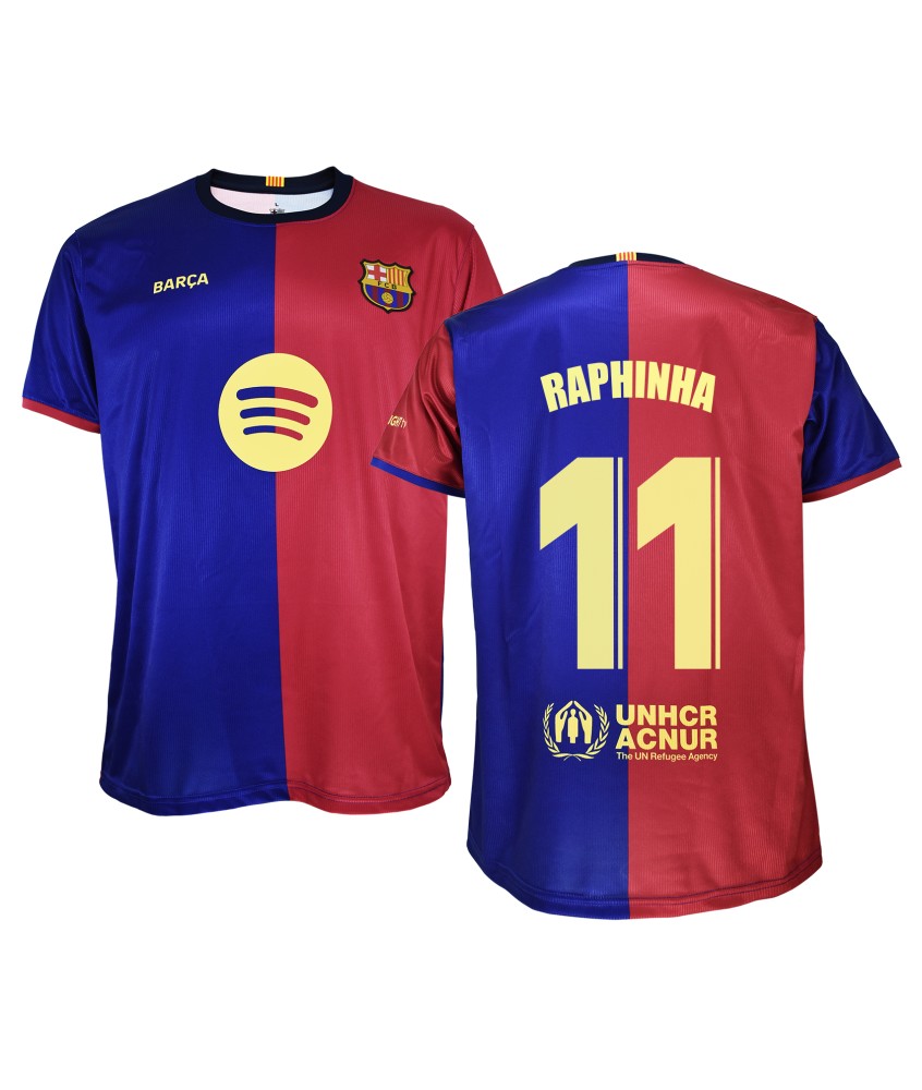 Camiseta Adulto Raphinha 1º Equipación FC Barcelona 24/25. Réplica Oficial.