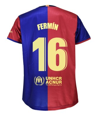 Camiseta Adulto Fermín 1º Equipación FC Barcelona 24/25. Réplica Oficial.