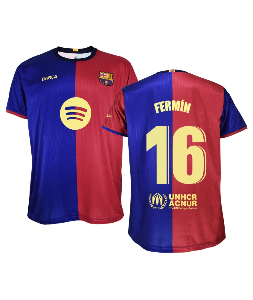 Camiseta Adulto Fermín 1º Equipación FC Barcelona 24/25. Réplica Oficial.